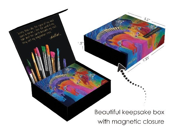 LAUREL BURCH Horses Notecards~16 Cards In Keepsake Box~4 Each of 4 Designs~LB80