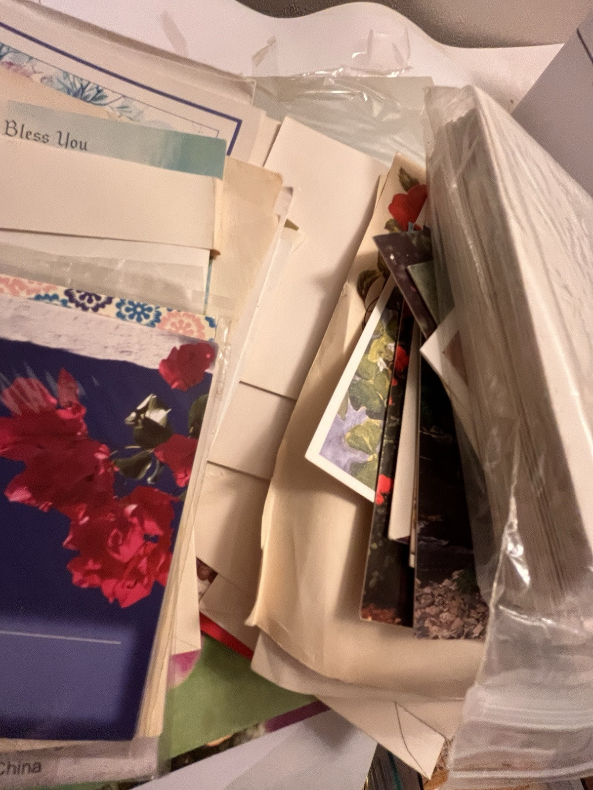 BIRTHDAY THANK YOU GET WELL CARD & Misc. Lot Cards Envelopes Paper Ephemera