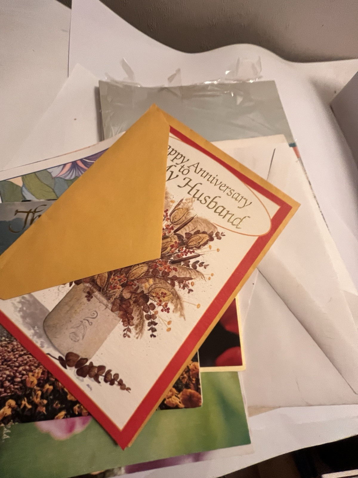 BIRTHDAY THANK YOU GET WELL CARD & Misc. Lot Cards Envelopes Paper Ephemera