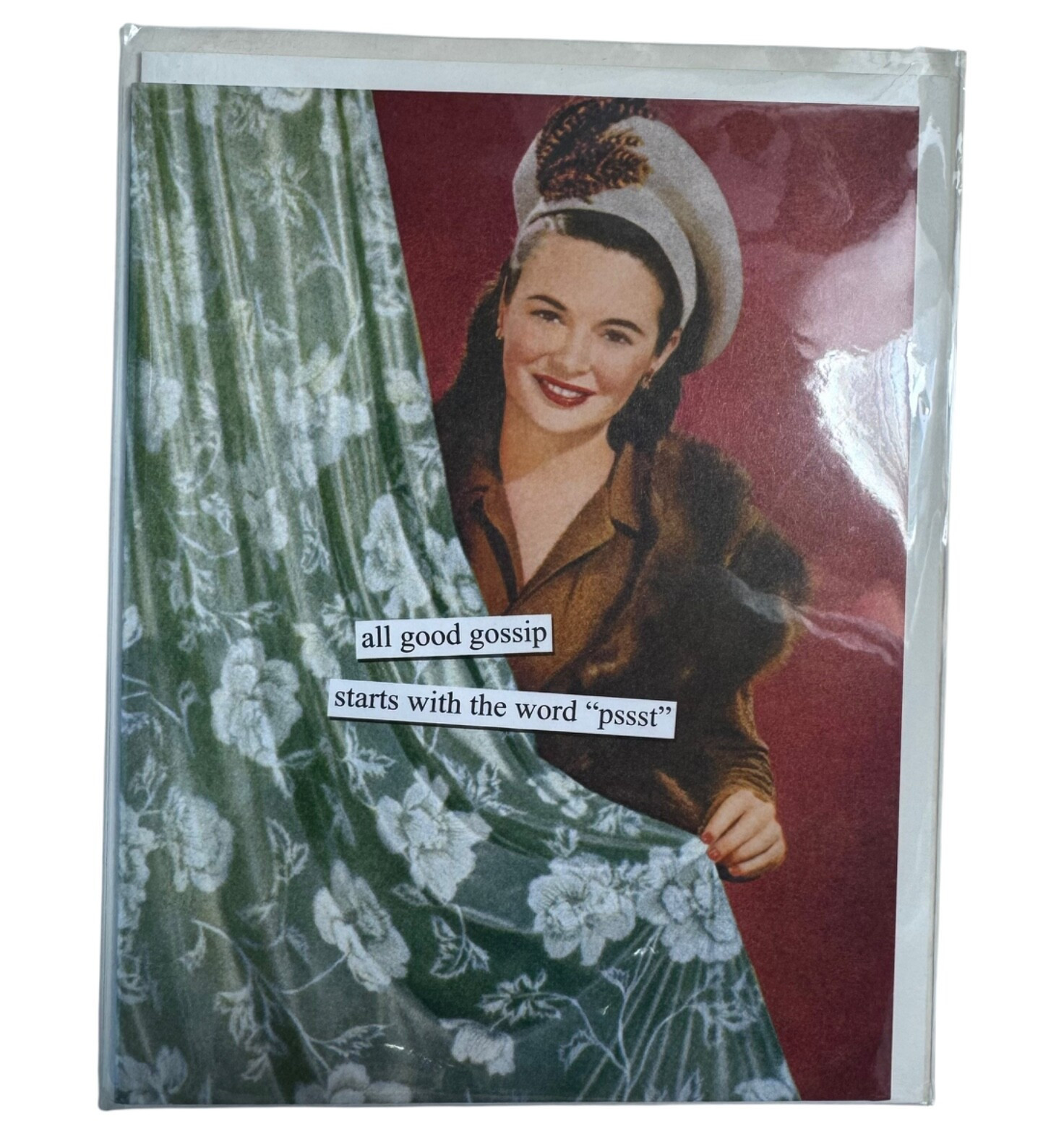 Anne Taintor All Occasion BLANK Greeting Card 36797 Retro 50s Women Mink Gossip
