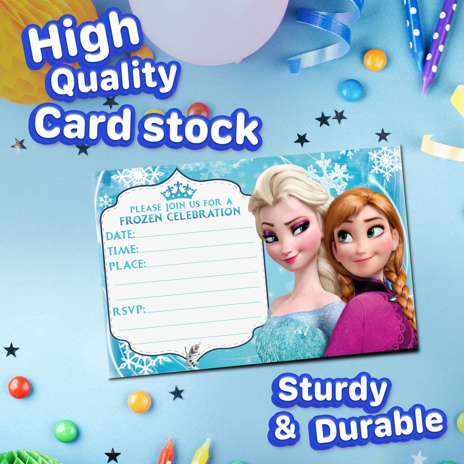 40 PCS Winter Wonderland Birthday Invitations Envelopes 6×4 Inch FillIn Cards
