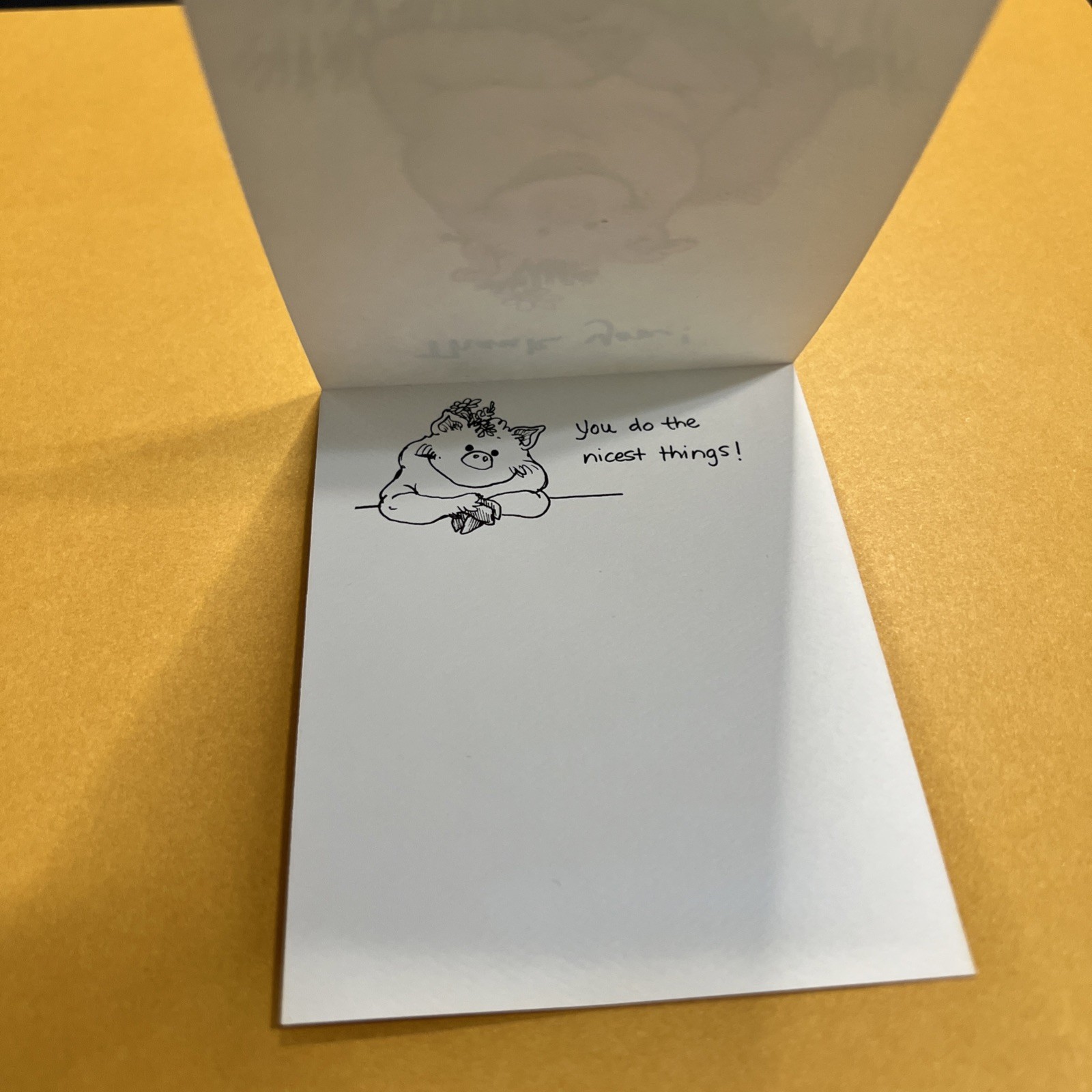 Suzy’s Zoo “Thank You!” Note Card with Envelope Smiling Pig Daisy 1976 Artwork