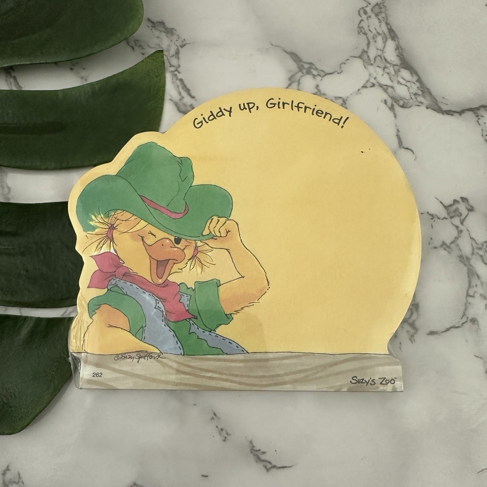 Suzys Zoo Vintage Notepad New Giddy Up Girlfriend Cowgirl Duck Yellow