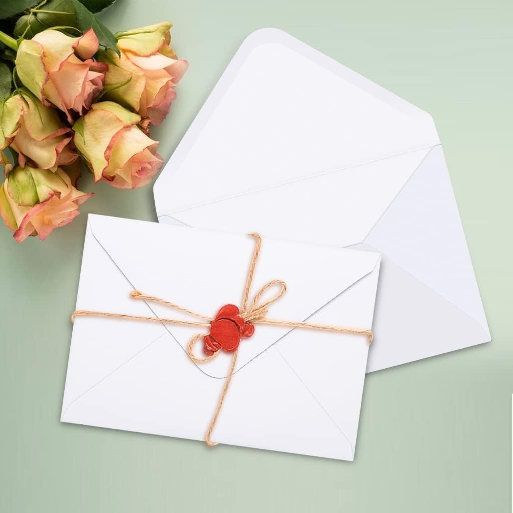 Elegant 5×7 White A7 Envelopes – 50 Count for Invitations and Special Occasions