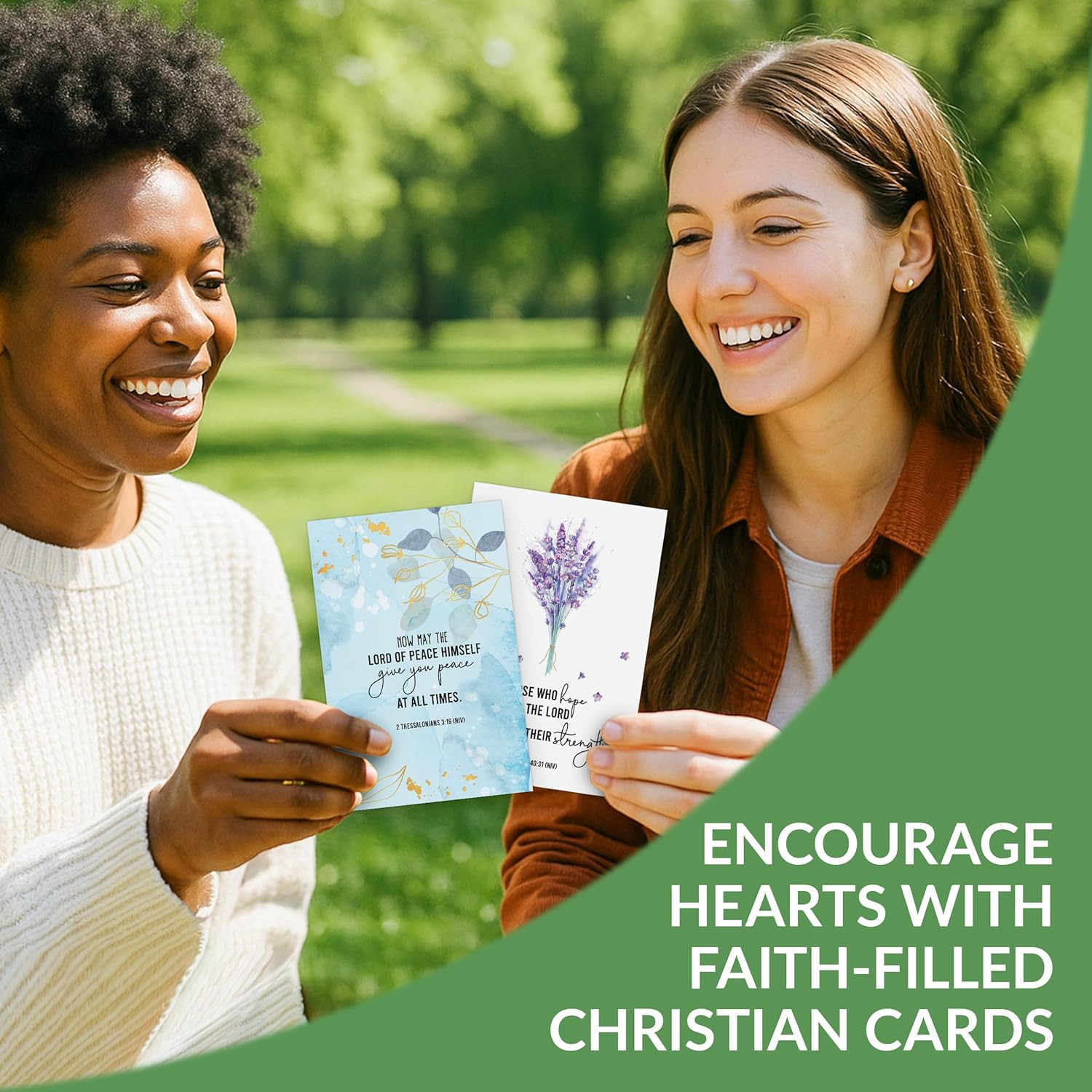24 Pack Gold Foil 4x6in Assorted Christian Thinking of You Cards Religious with