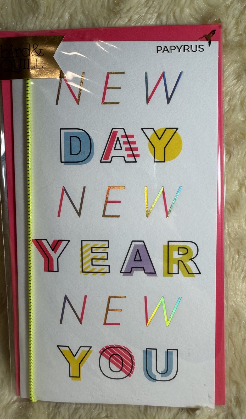 Papyrus Bird & Quill BIRTHDAY Card NEW DAY NEW YEAR NEW YOU HBD