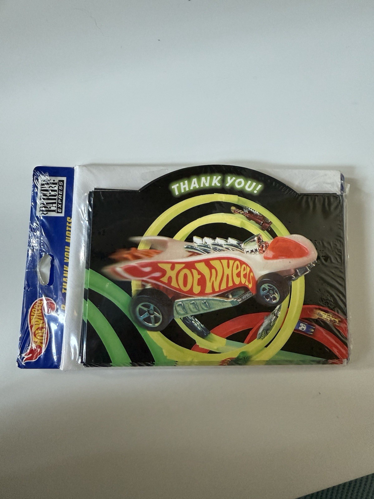 1998 VTG Party Express Hot Wheels Birthday Party 8 Thank You Notes Inside Blank