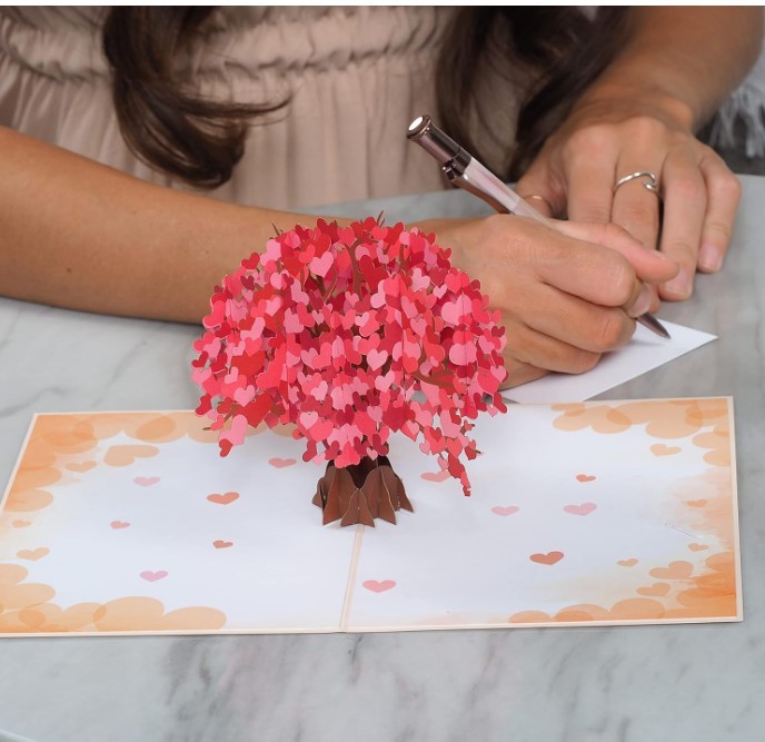 3D Heart Tree Pop-Up Card for Valentine’s Day, Anniversaries & Special Occasions