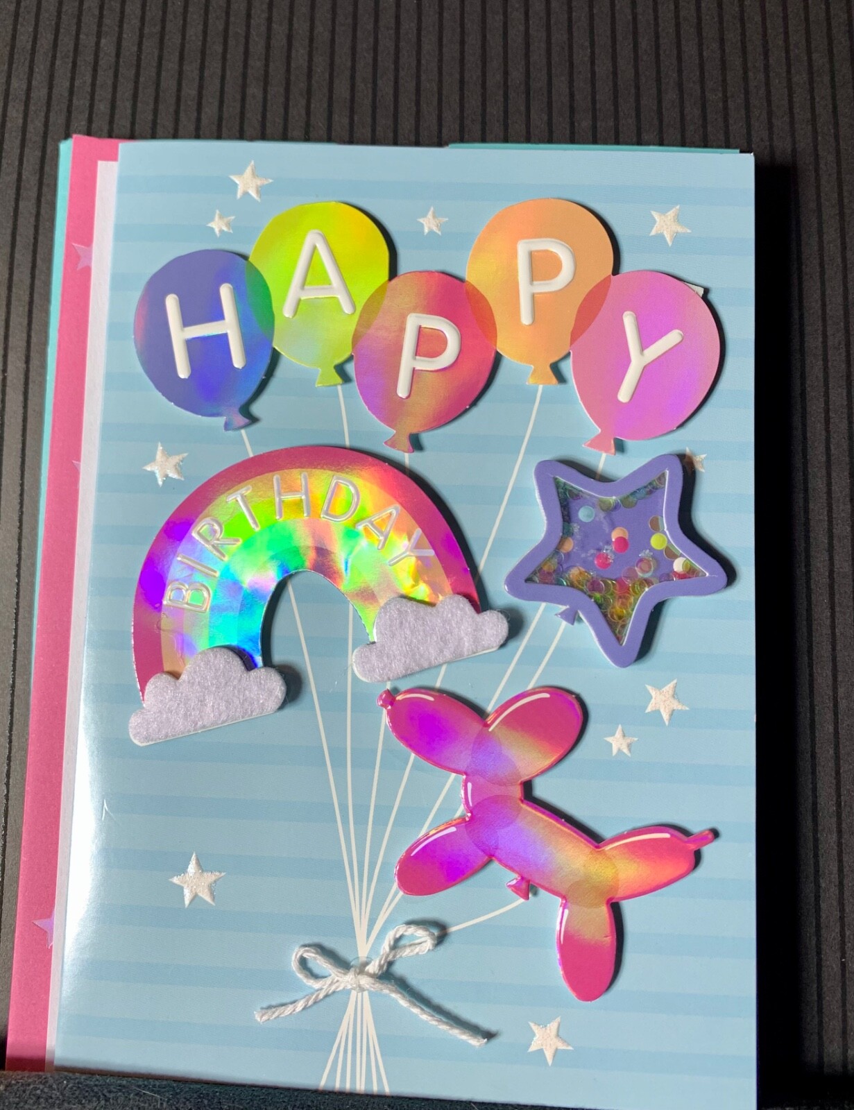 Happy Birthday Card! So Pretty! Iridescent Rainbows!
