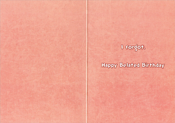 Shocked Cat with Open Mouth Funny Humorous Belated Birthday Card