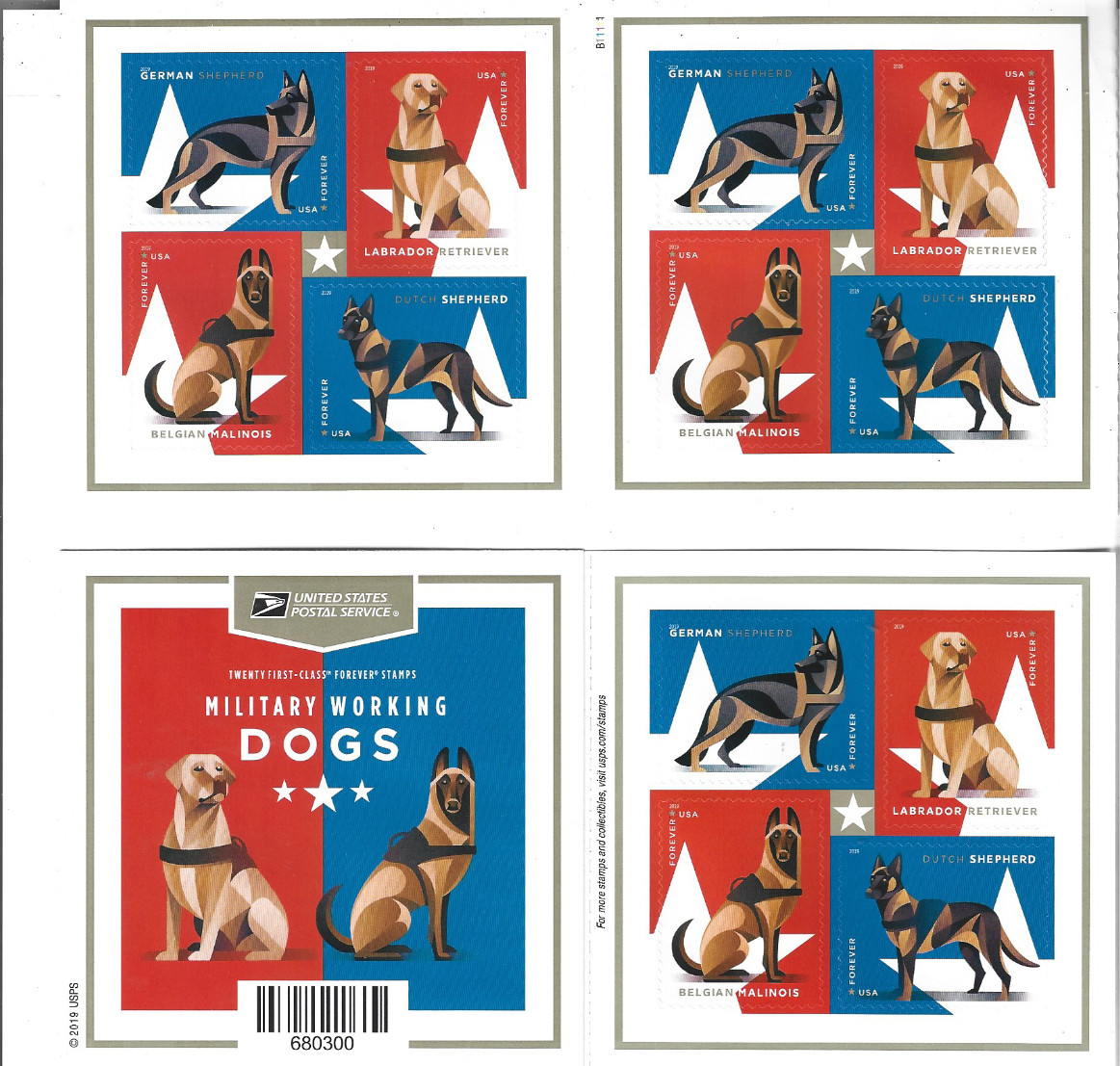 USPS sheet OF FOREVER STAMPS (RETIRED DESIGNS)