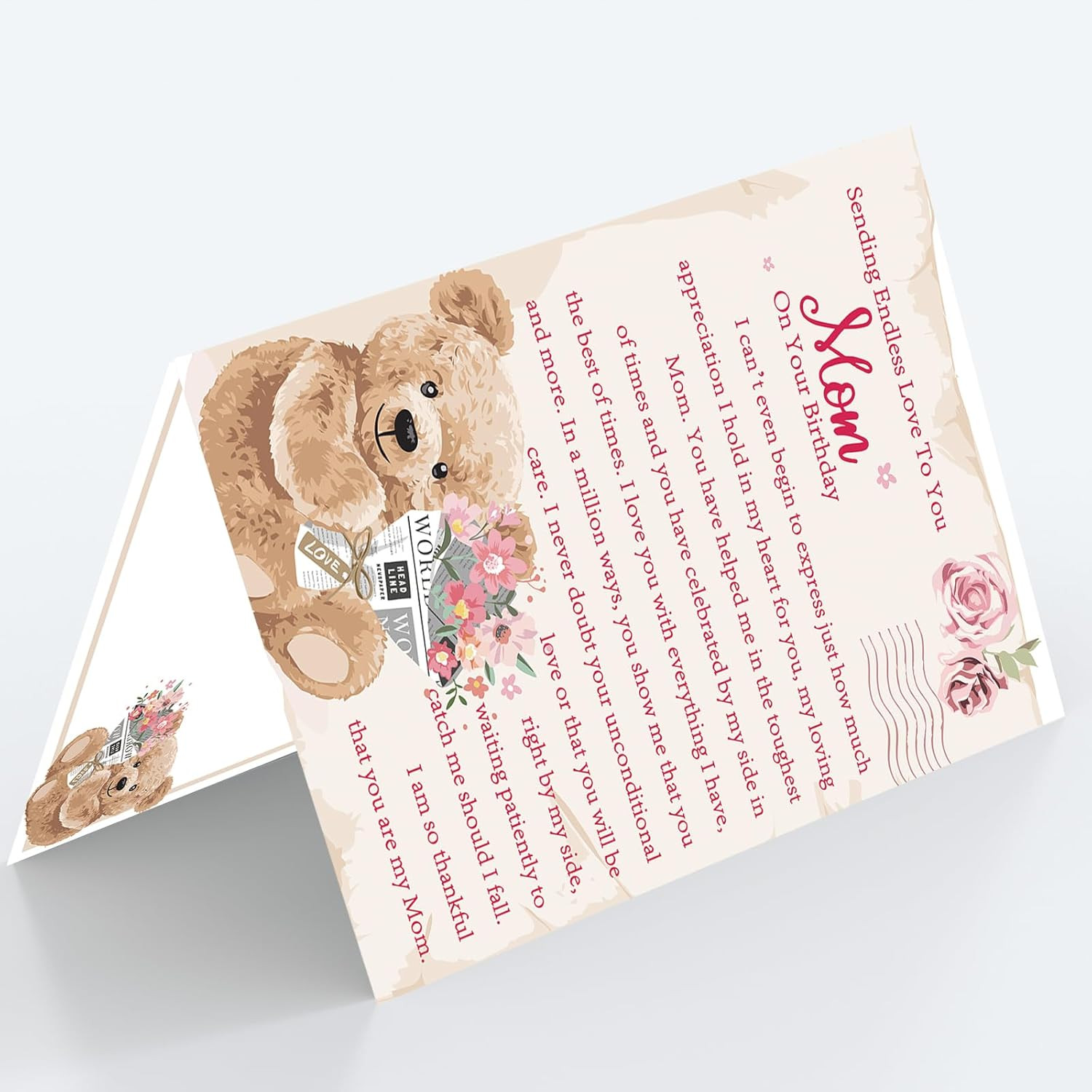 Birthday Card for Mom | Happy Mom Birthday Gifts from Daughter Son Kids | Mother
