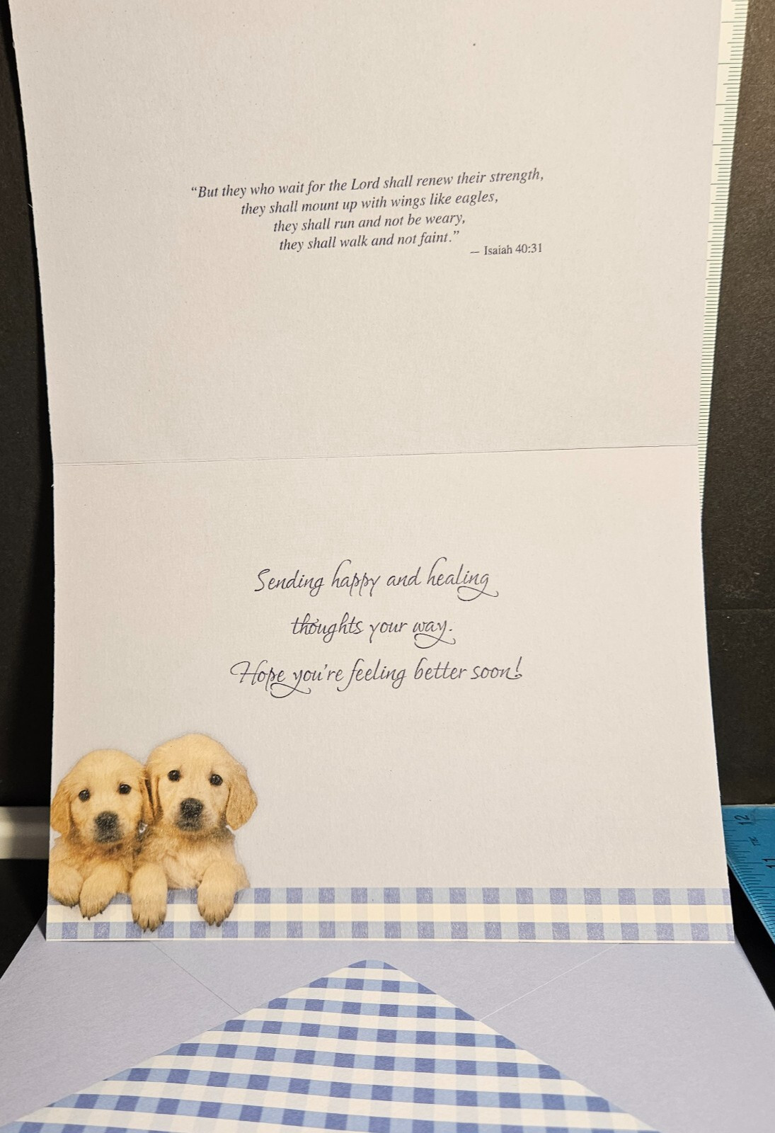 A GET-WELL WISH FOR YOU Puppies Greeting Card 4.75 X 6.75″