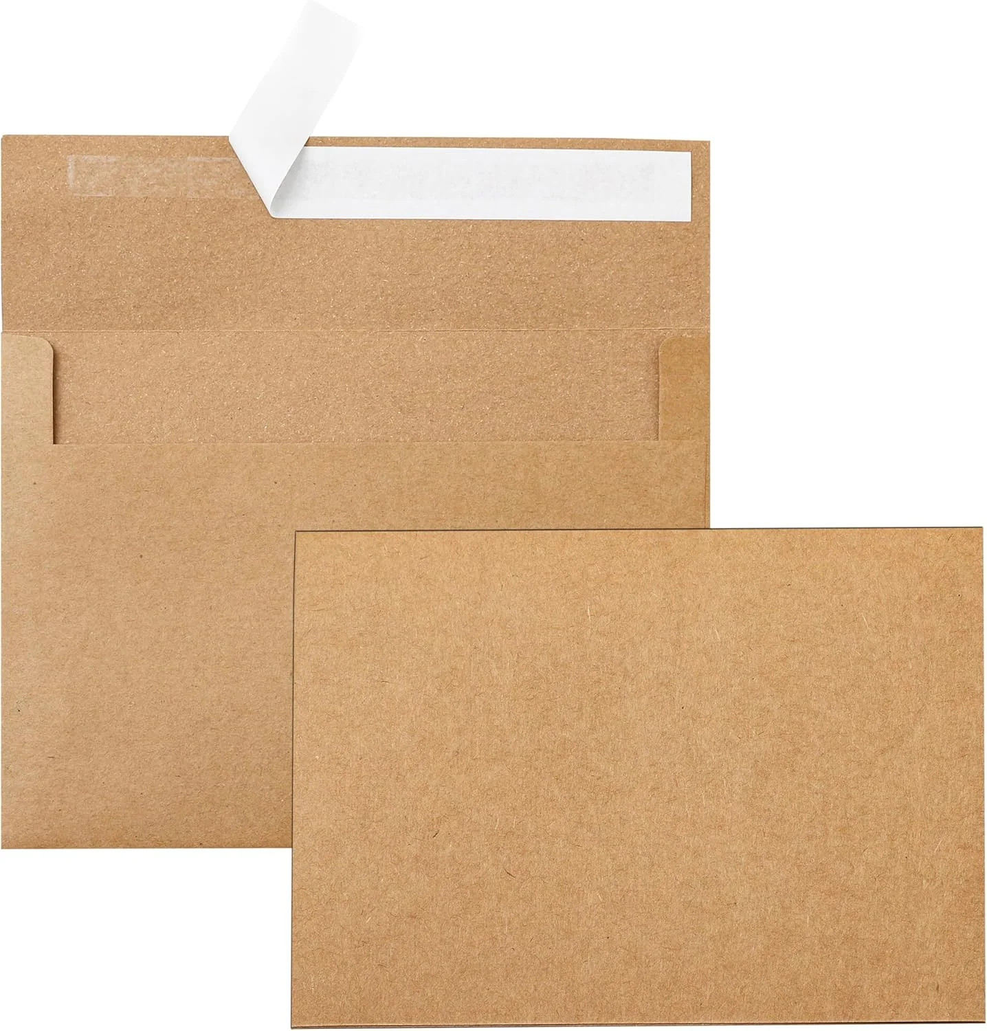 Silunkia 100 Packs Brown Blank Cards and Envelopes 5 x 7 Heavyweight Single Pane