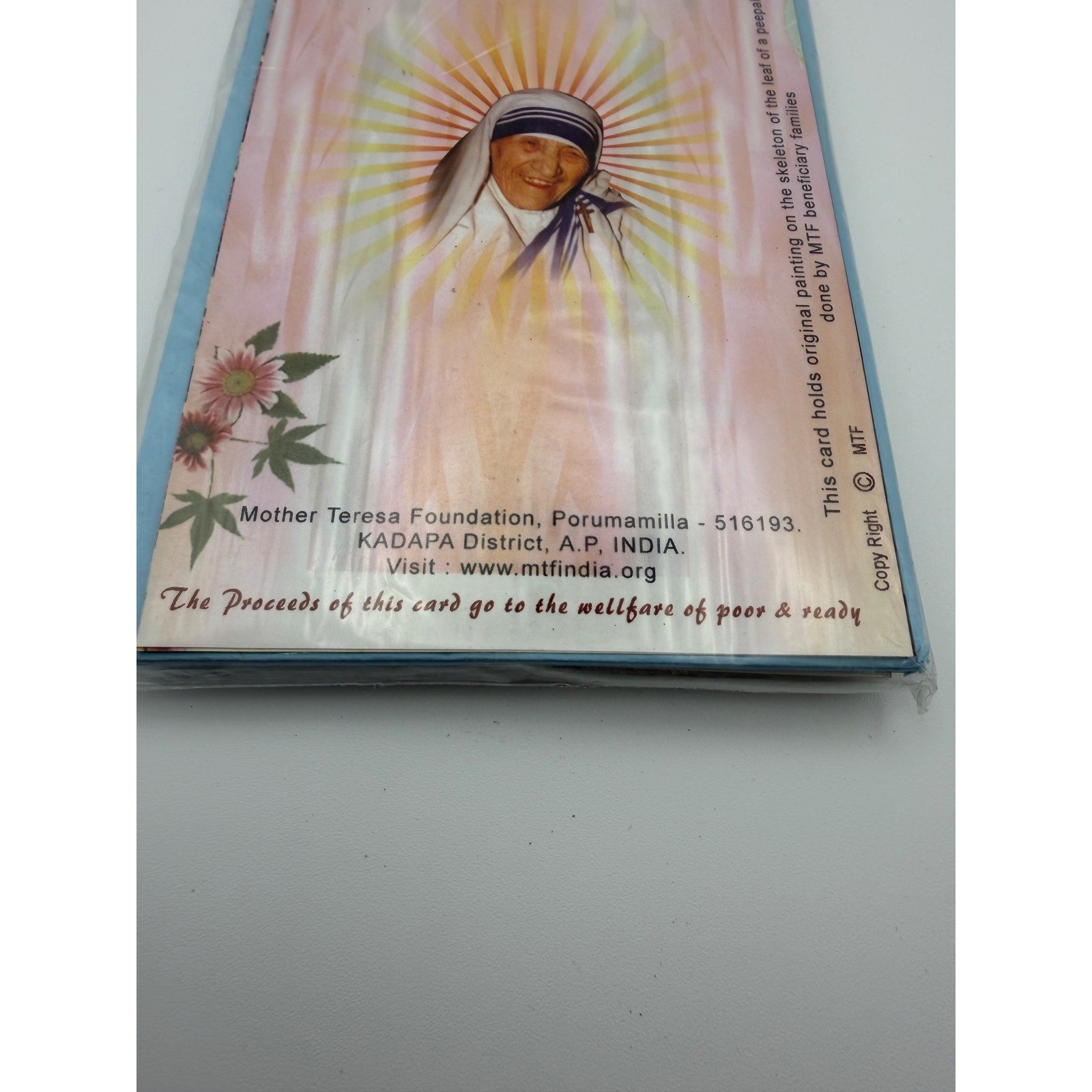 Mother Teresa Foundation Peepal Leaf Christmas Cards Set of 2 10 packs India