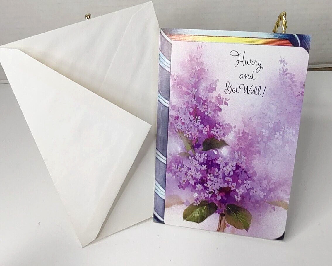 Get Well/ VTG “Hurry and Get Well Greeting Card w/envelope