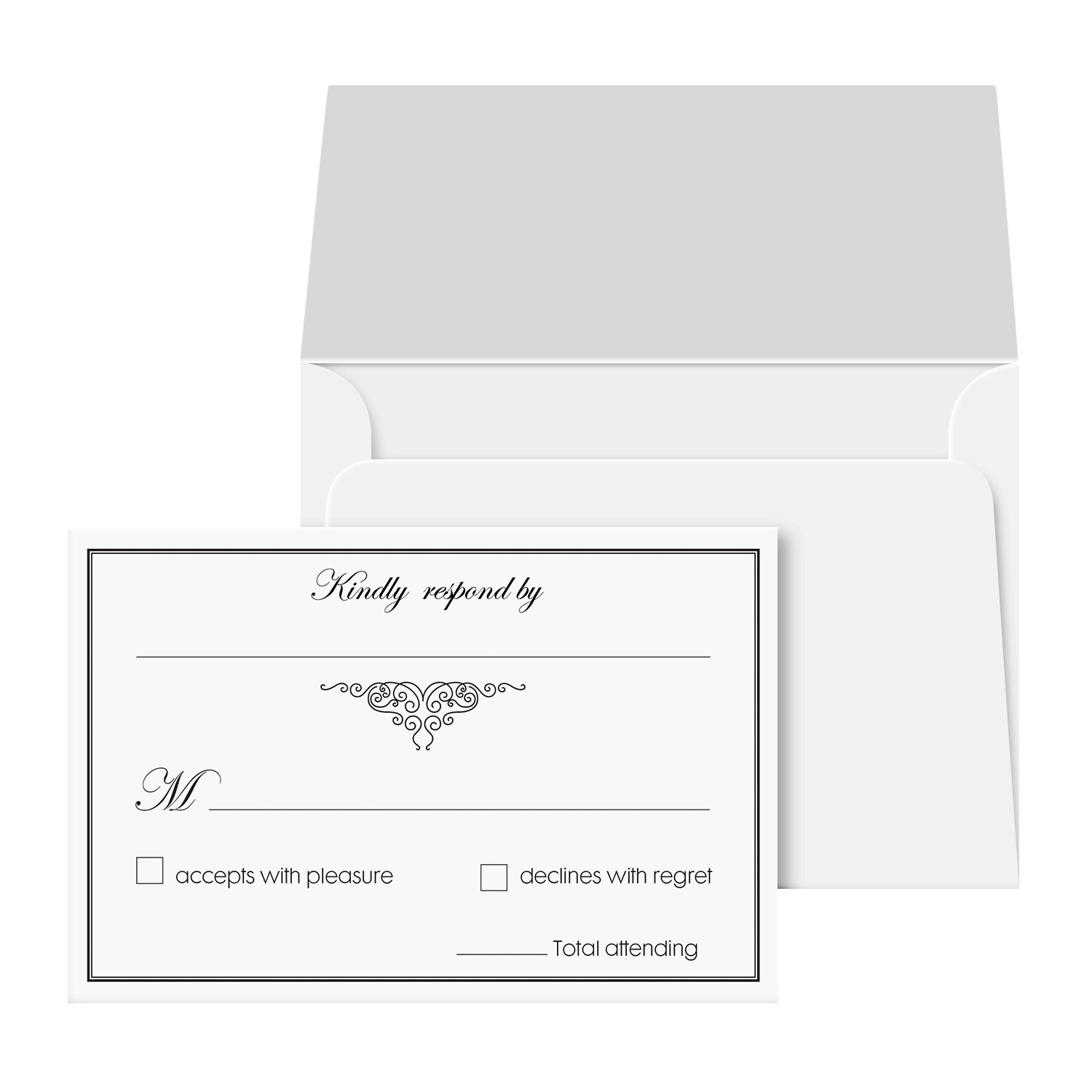 RSVP Wedding Return Cards and Envelopes, White, 4 x 6 (A6 Size), 50 Per Pack