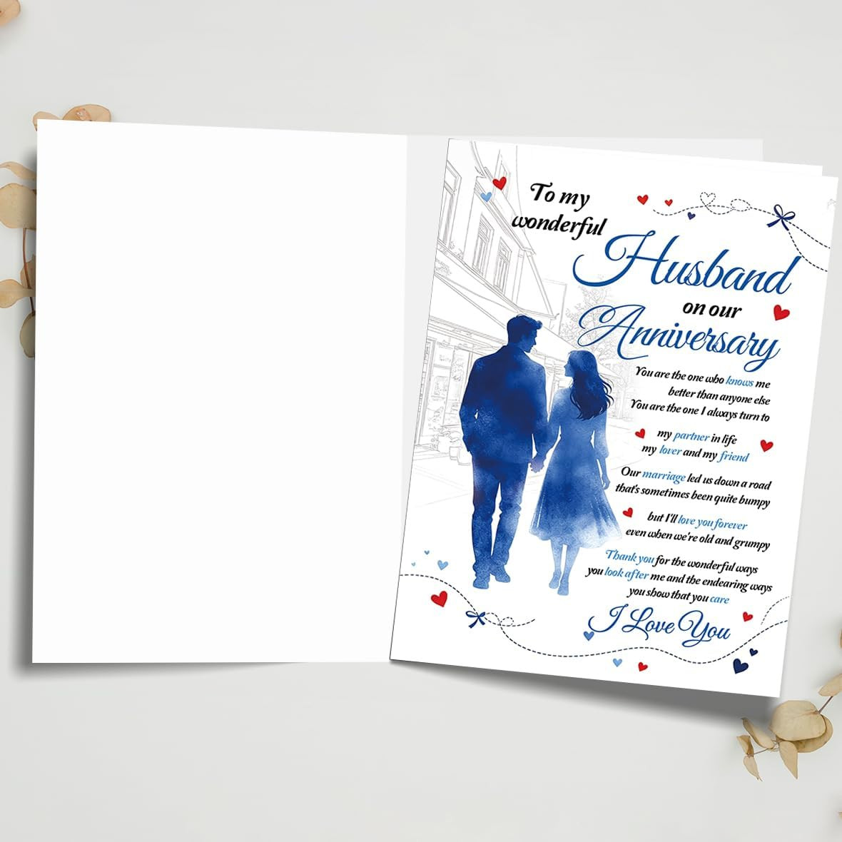 Anniversary Card for Husband, Romantic Anniversary Card Gift from Wife, Happy An