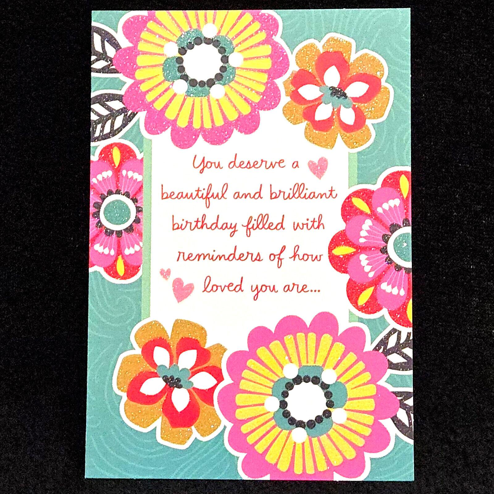 Birthday Card . Girls . Pink . Women . Floral . Flower w/ Envelope . Hallmark