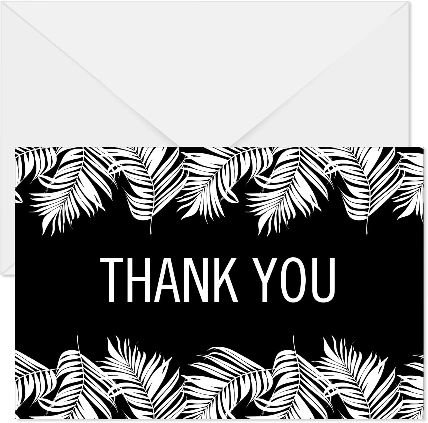 Simply Boho Note Cards—Black and White Customizable Thank You Cards, Blank insid