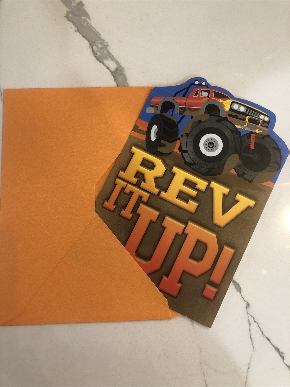 Happy Birthday Greeting Card. Rev It Up/Hot Wheels/ Kids