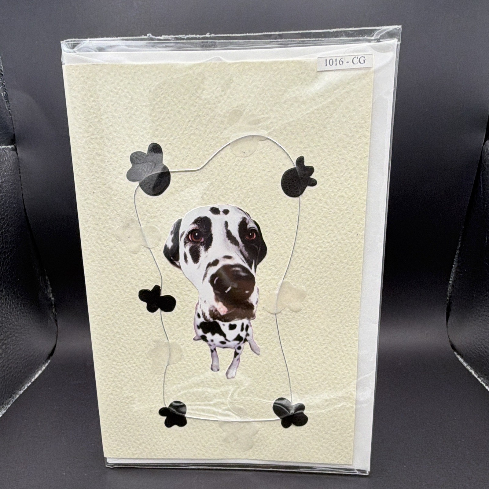 Femilia Creations Hand Made Dalmatian Dog Folded Greeting Card w/ Envelope X 12