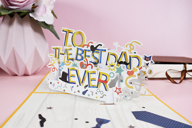 E01-3D Pop Up Greeting Card For Father Dad | Birthday Love Greeting|Ship from US