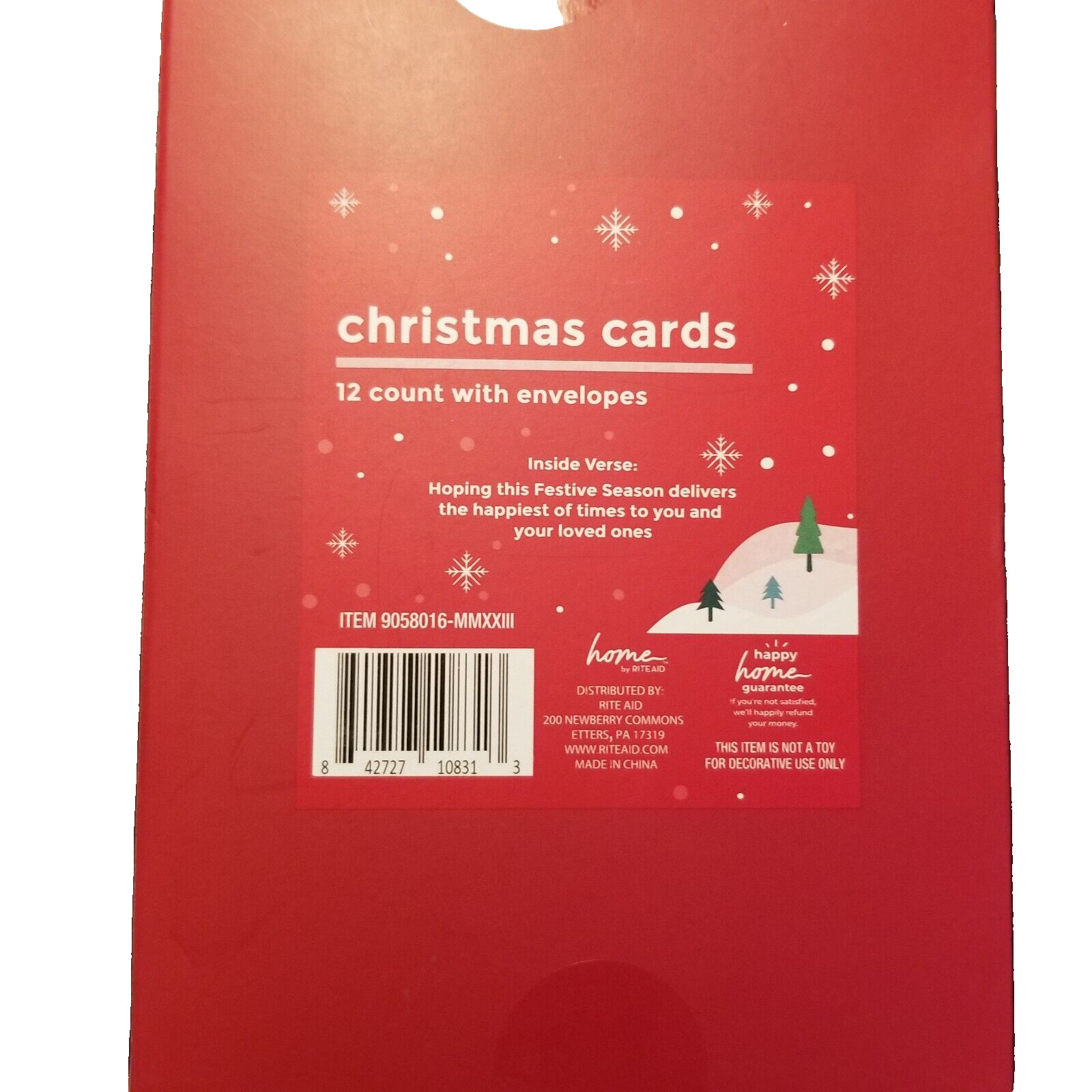 Holiday Greeting Cards Box of 12 + Envelopes Letters From Santa Claus General