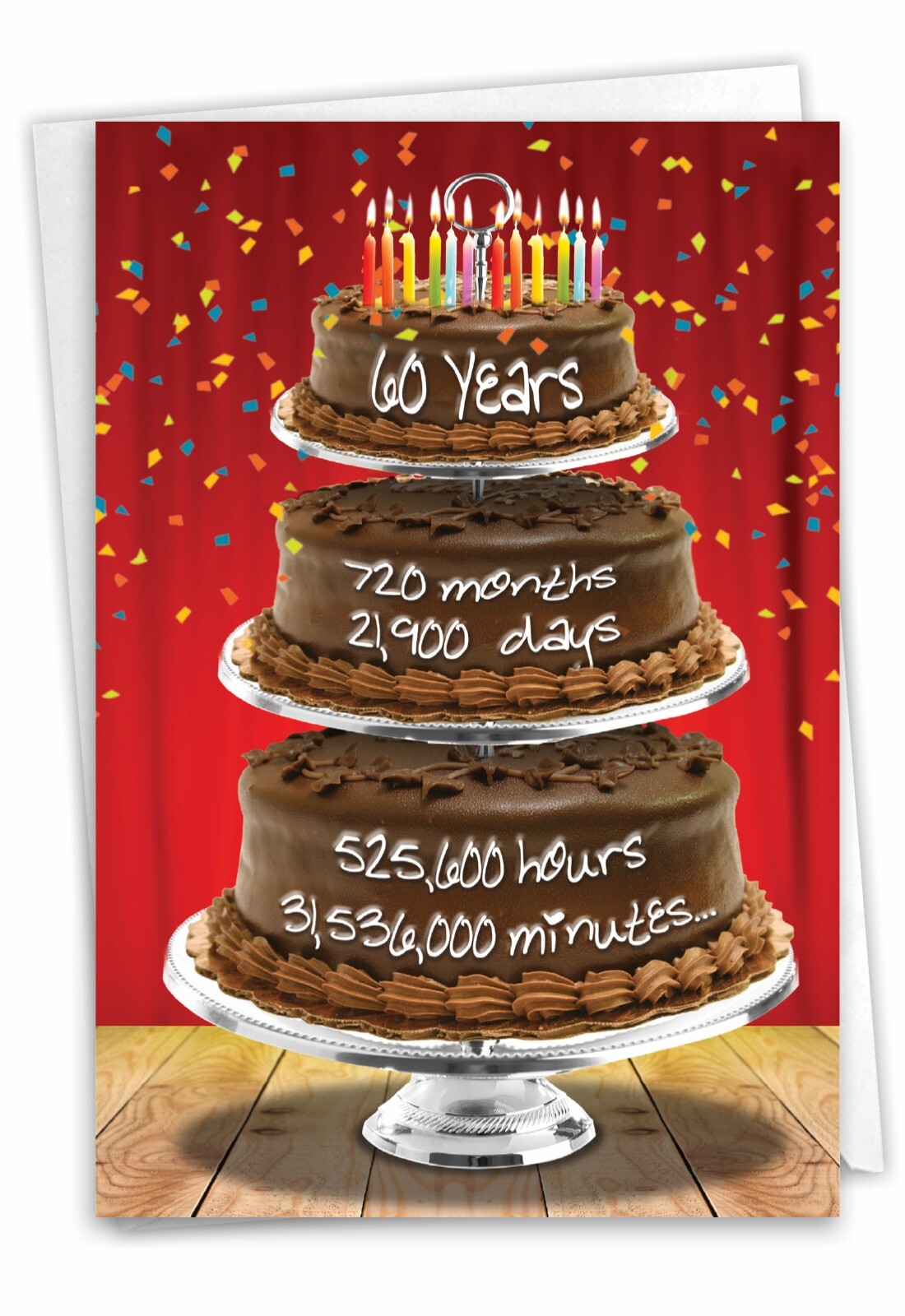 1 Funny Birthday Card with Envelope – Time Count Milestones 60 C9093MBG
