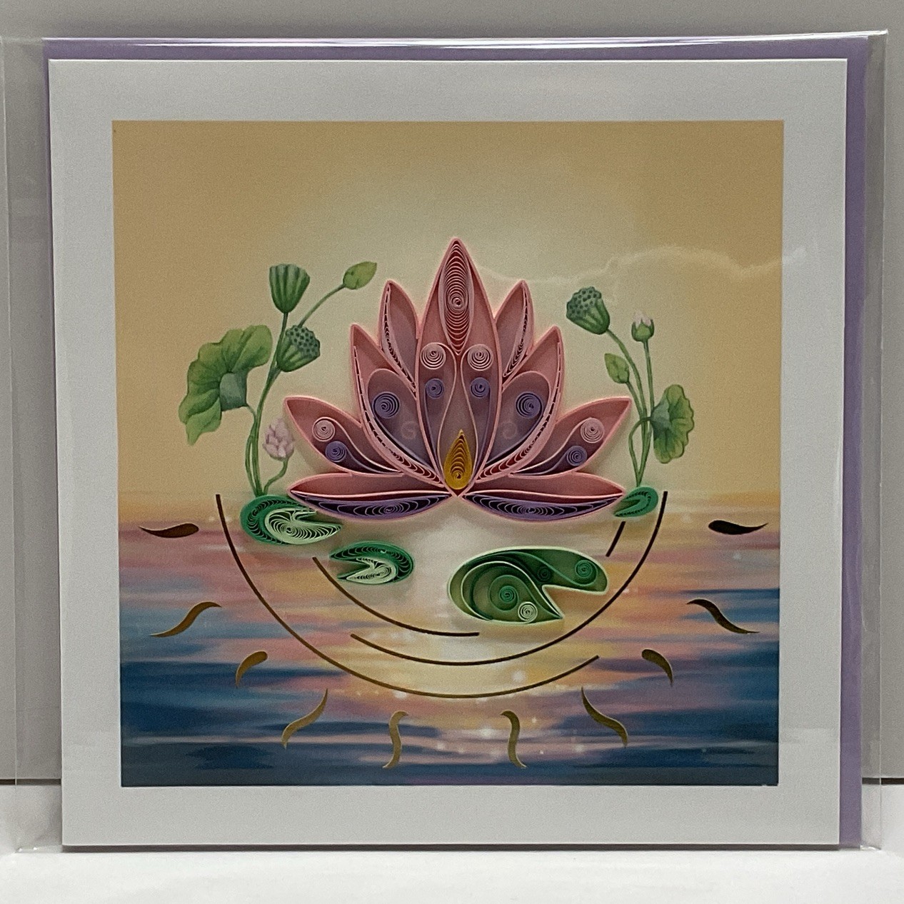 Quillingcard Special Edition Lotus Flower Card *Blank Inside*