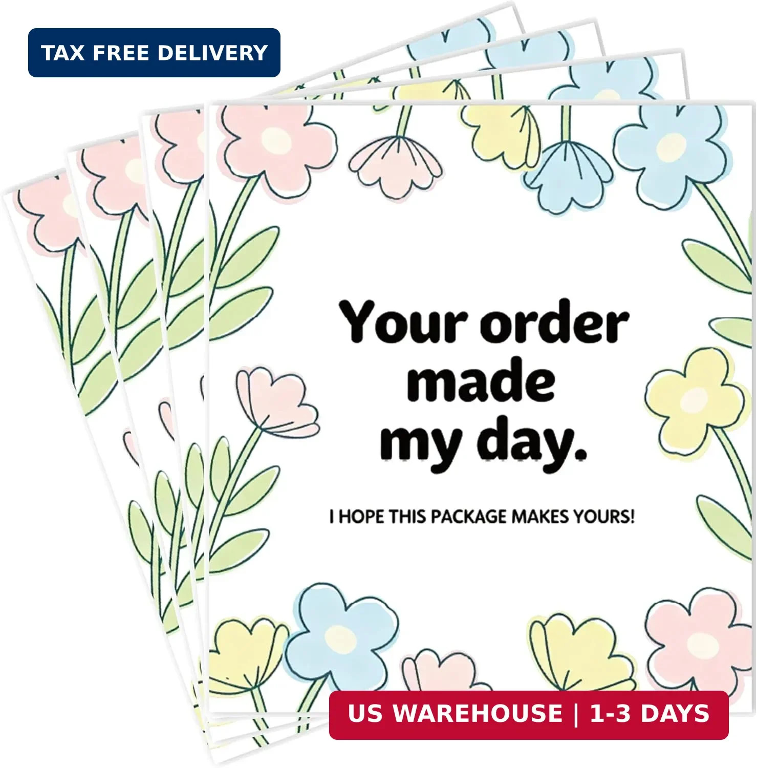 160Pcs Thank You Cards Small Business, Floral Design Packaging Supplies Your Ord