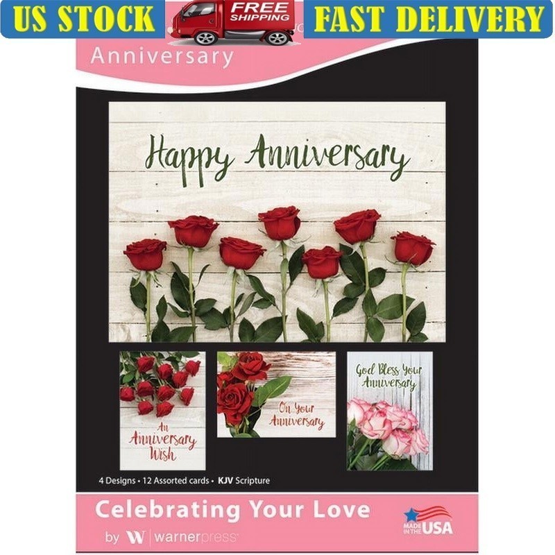 Box of 12 Scripture Cards Anniversary Love Celebration 4 Designs 3 Each New