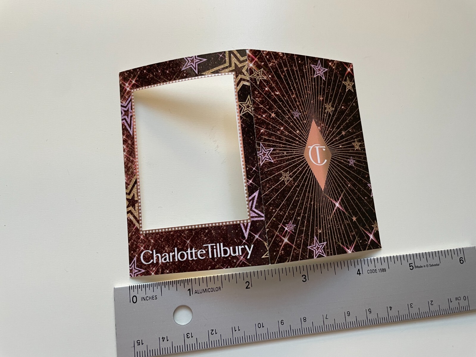 Charlote Tilbury paper photo/picture frame card folded
