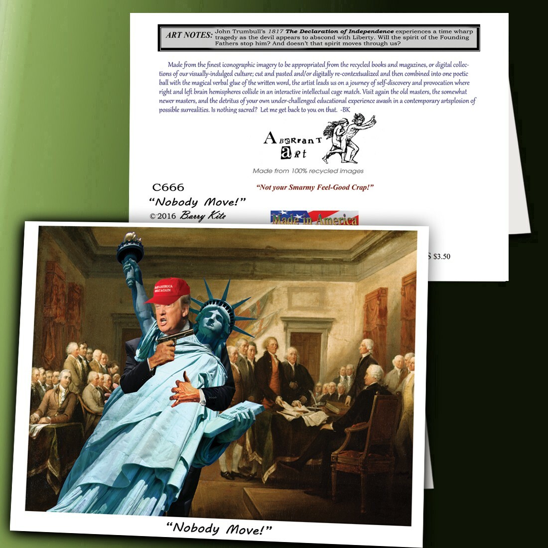 TRUMP Cards from Aberrant Art: 12 (Blank Inside) CARDS- 5X7 /envelopes