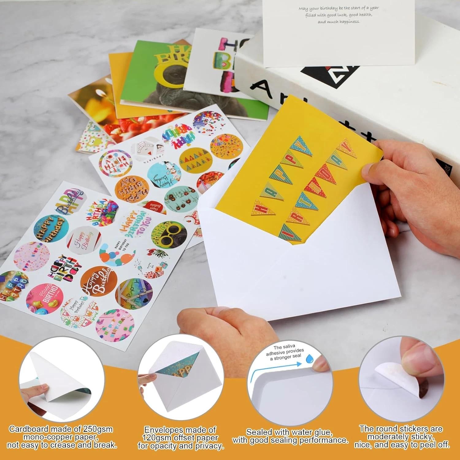 Joyberg 32 Pcs Happy Birthday Cards Bulk with Envelopes, 4×6 Assorted Birthday C