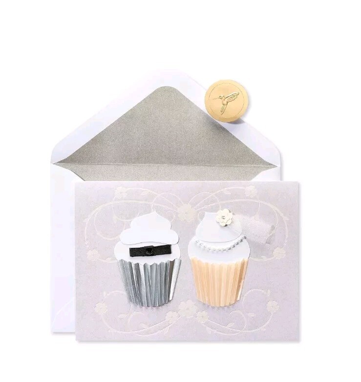 Papyrus Congratulations Wedding Card Bride And Groom Cupcakes
