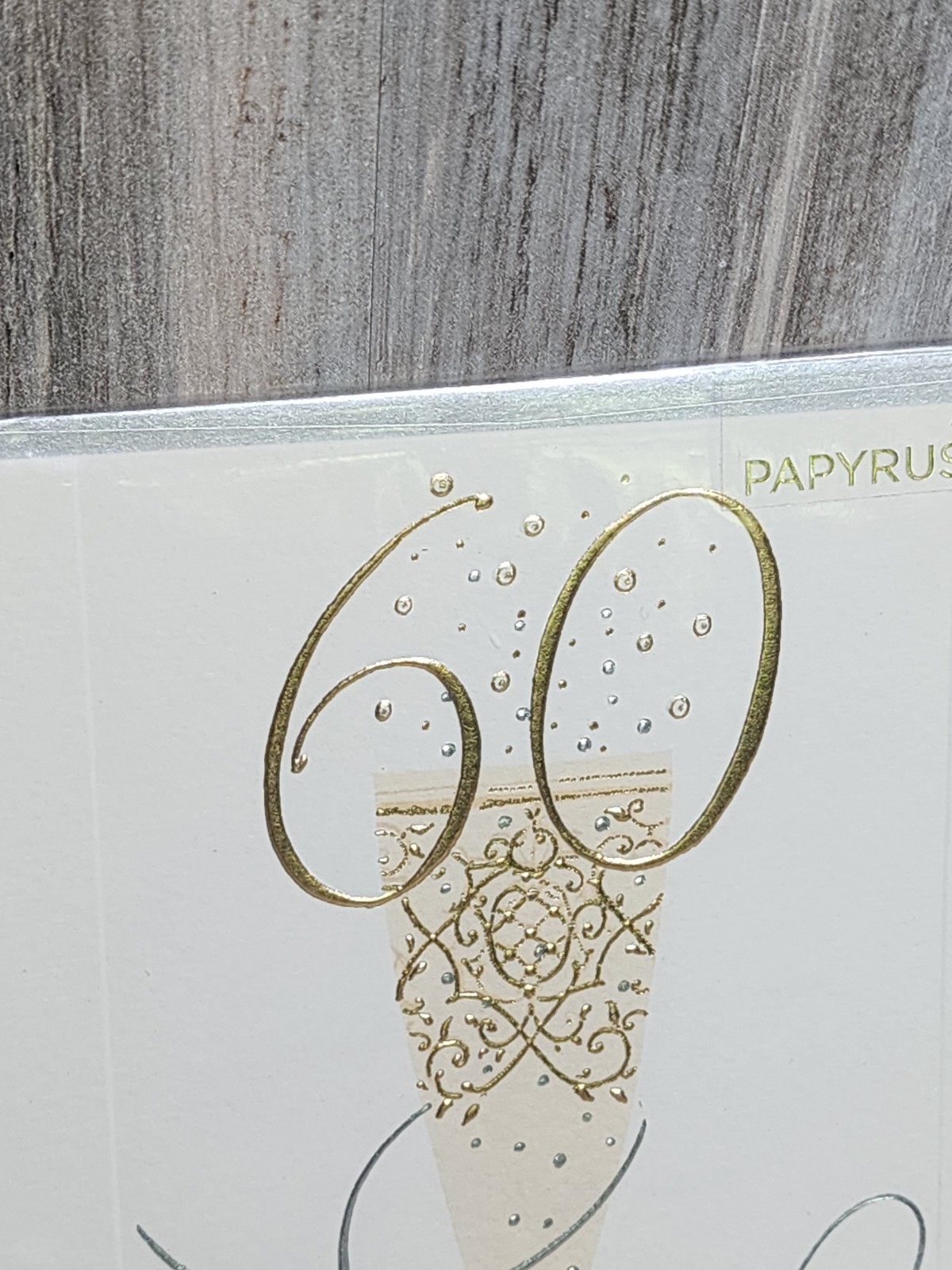 Papyrus RARE Turnowsky Embossed Beaded GOLD Silver Trim Happy 60th Bday Card