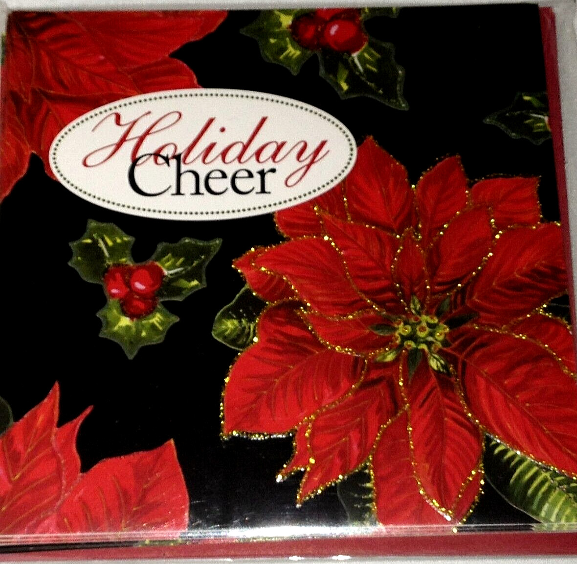 Set of 6 TIMELESS TRADITIONS Holiday Note Cards 5″ x 5″ – “HOLIDAY CHEER”