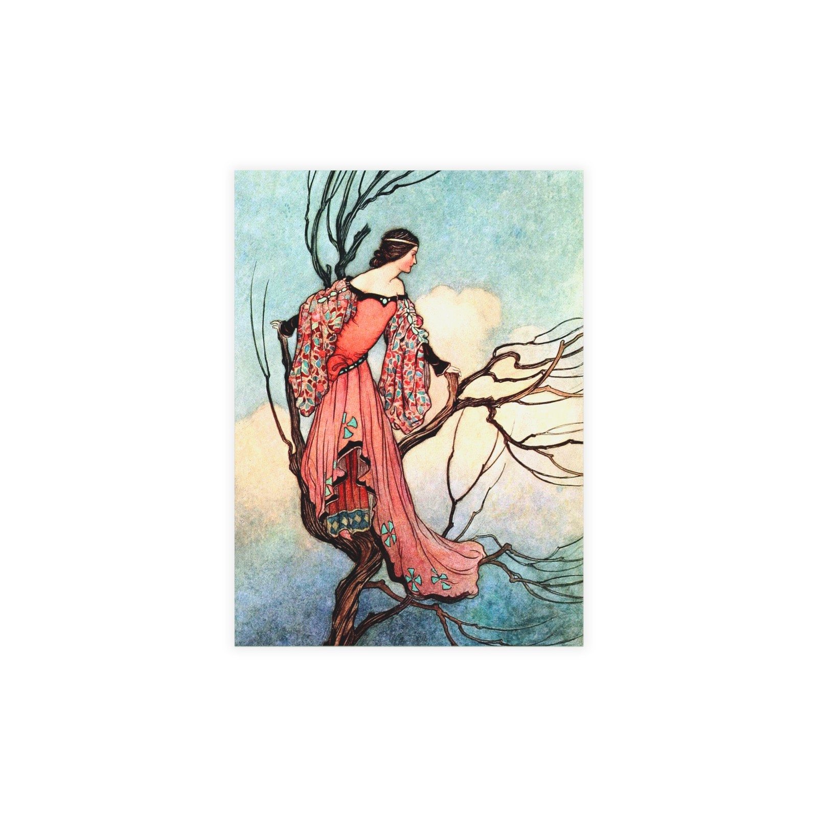 Art nouveau fairy fantasy postcard w envelopes