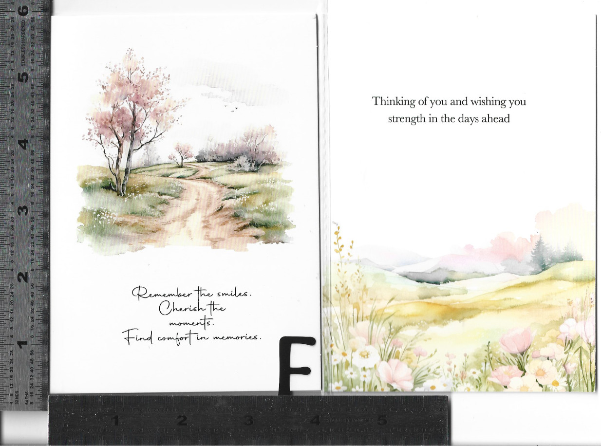 *1 embellished CONDOLENCE Card with Envelope
