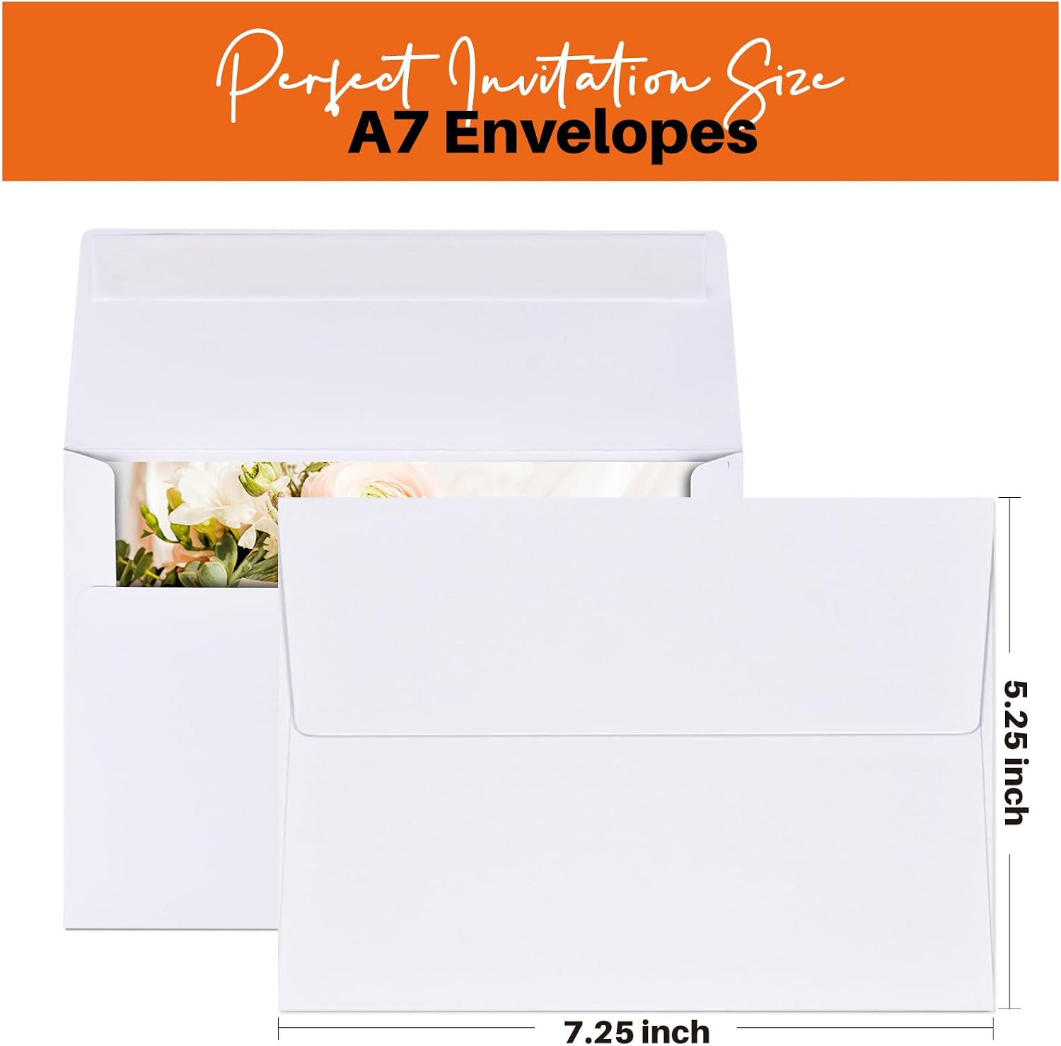 50 Pack 5×7 Self-Seal Envelopes for Invitations, Photos, and More