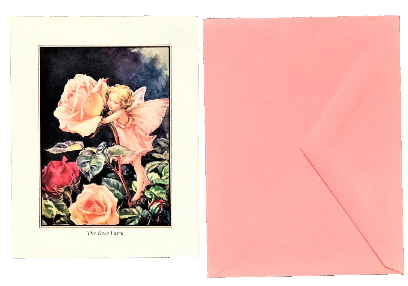 Set of 4Birthday cards Vtg. 1991 “The Rose Fairy ” Cicely Mary Barker 4-3/4x 6 “