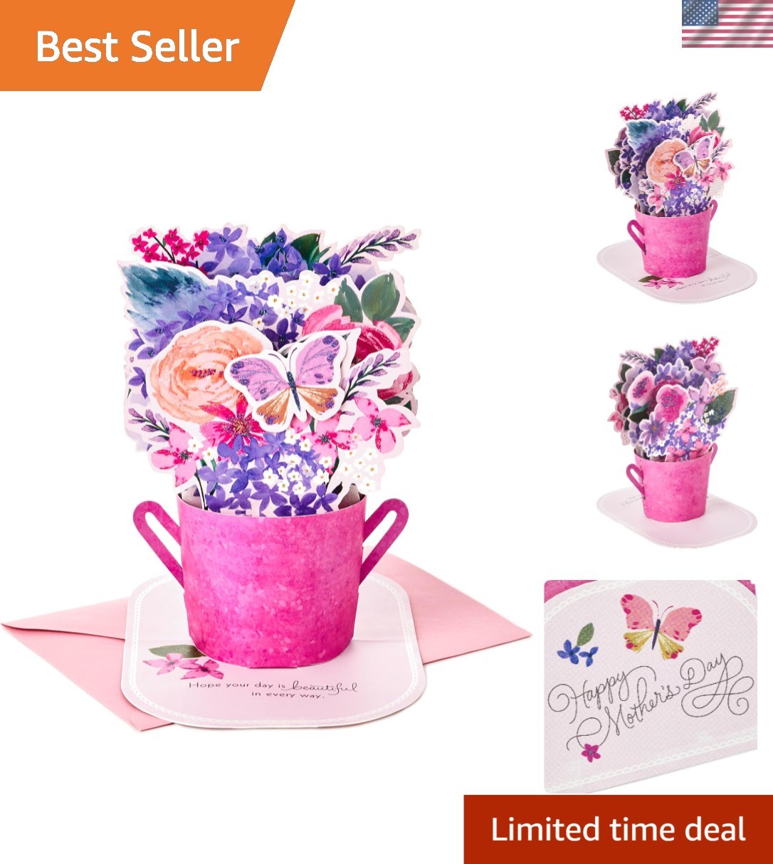 Elegant Floral Pop-Up Card for Mother’s Day – Beautiful Keepsake Gift