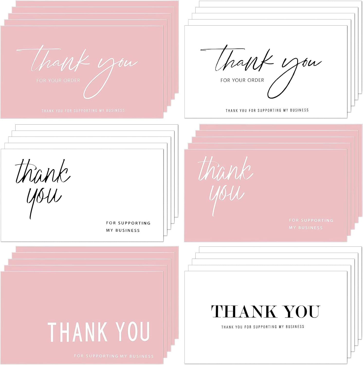 20 Pieces Thank You for Your Order Cards Customer Appreciation Note Cards
