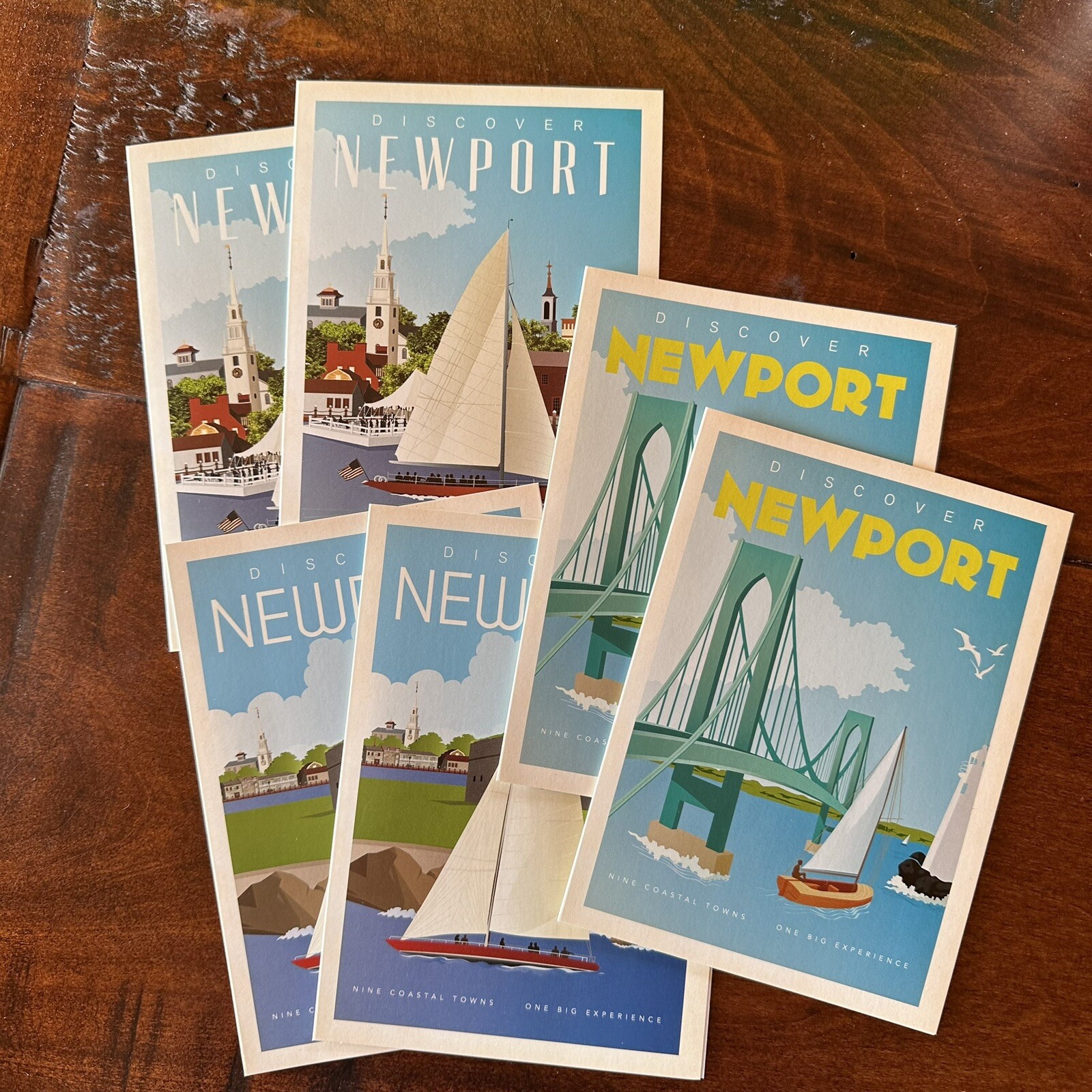 Discover Newport RI (Set of 6) Sailboat Greeting Cards Bridge 2021? NIP