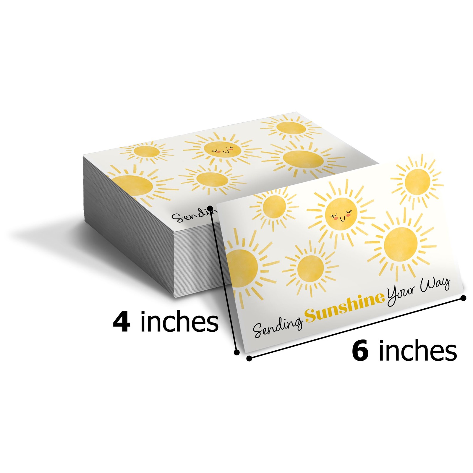 (50 Count of Large 4×6 Sunshine Thank You Insert Cards Without Envelopes For …