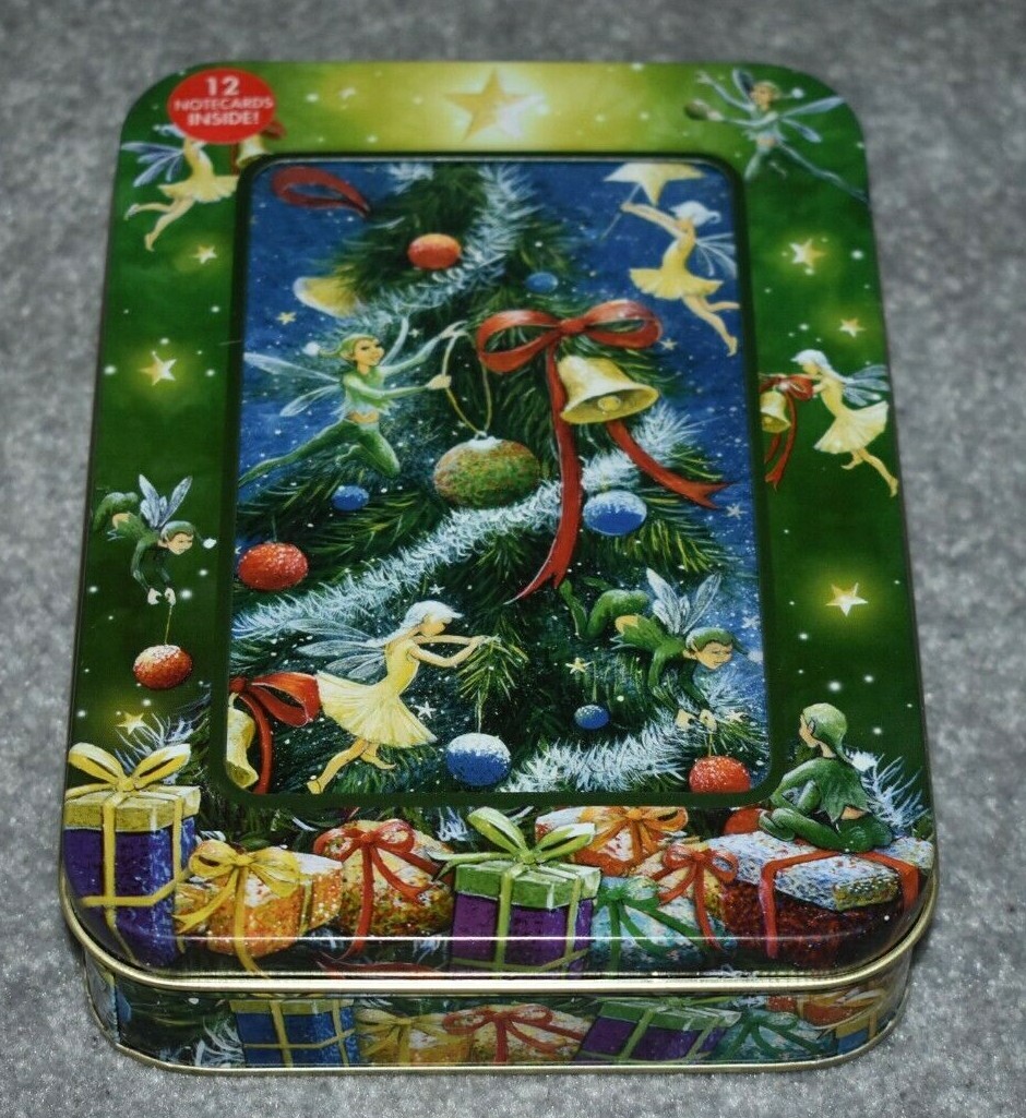 #95647 ONE FAIRY HOLIDAY 4″ X 6″ BLANK NOTE CARDS, ENVELOPES AND PHOTO FRAME TIN