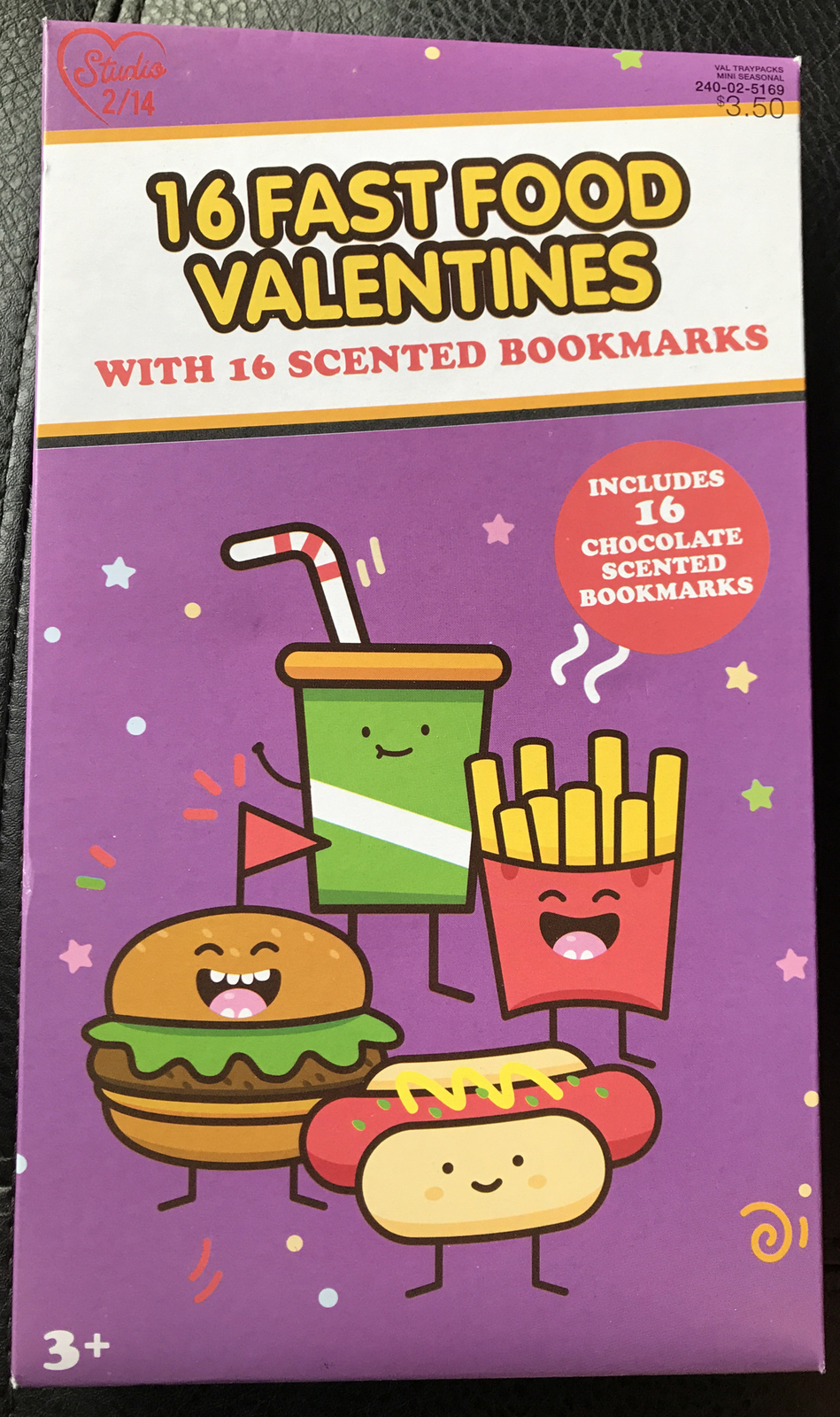 16ct Fast Food Valentines with Scented Bookmarks Valentine’s Day New