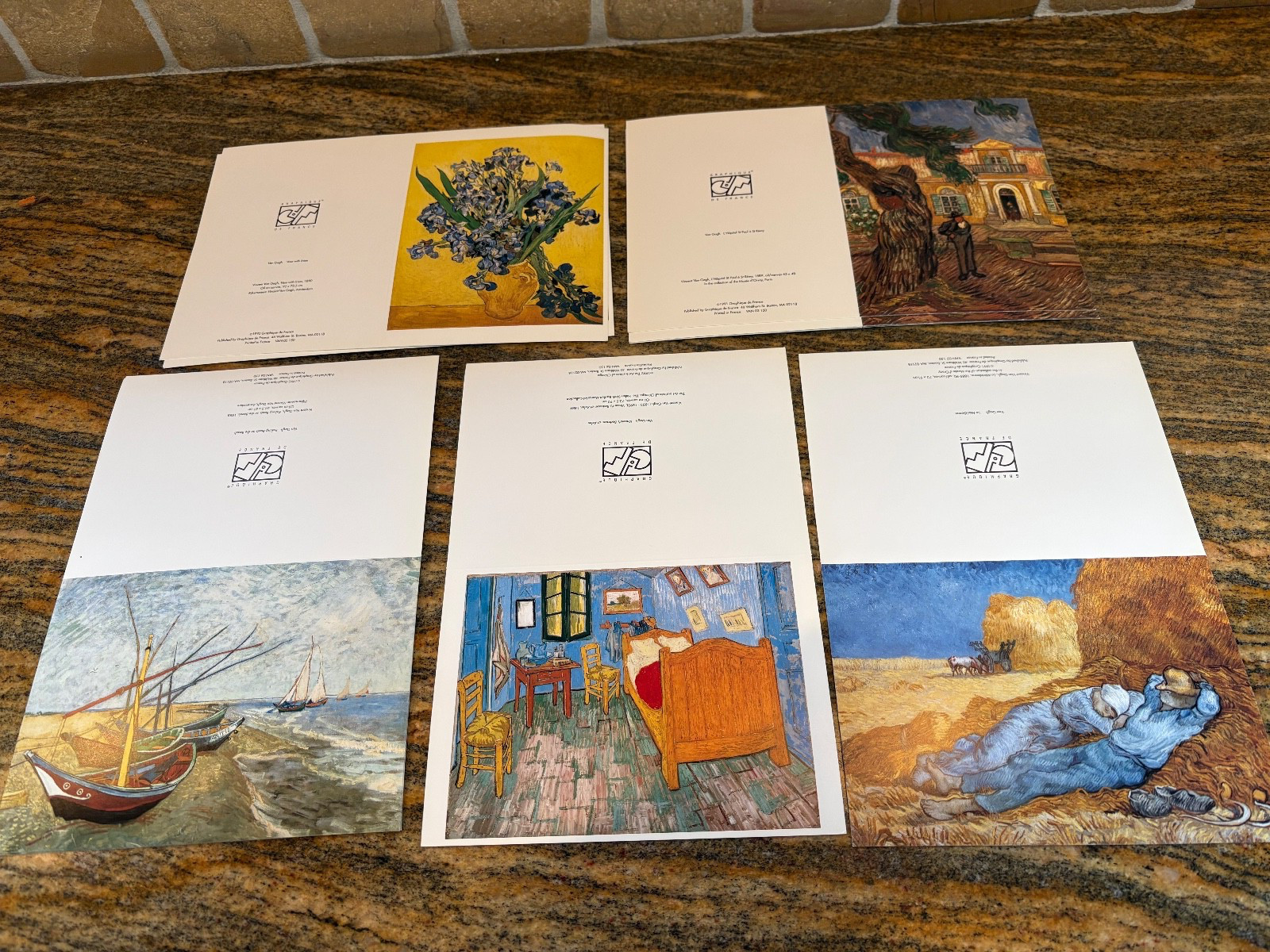 GREETING CARDS – 10 Cards with Envelopes – Various Themes – VINCENT VAN GOGH