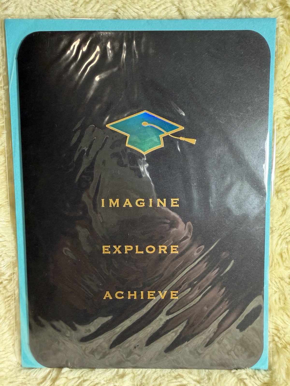 Papyrus Graduation Card Iridescent Cap Imagine Explore Achieve Enjoy Every Step